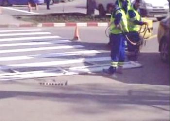 Dan Ioniță s-a zgârcit la vopsea. A marcat trecerea de pietoni ziua