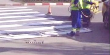 Dan Ioniță s-a zgârcit la vopsea. A marcat trecerea de pietoni ziua