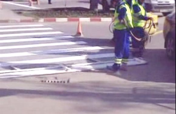 Dan Ioniță s-a zgârcit la vopsea. A marcat trecerea de pietoni ziua