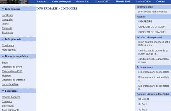 Pe site-ul primăriei Brazi nu există primarul și viceprimarul. Nici declarațiile lor de avere