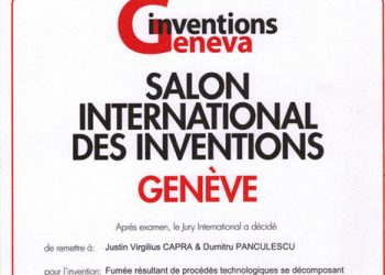 Medalie de aur la Geneva pentru aparatul de descompunere a fumului al inventatorilor fundatiei Pancuantic