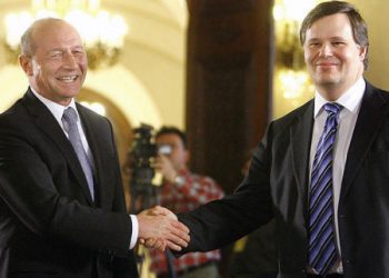Traian Basescu ia micul dejun cu Jeffrey Franck