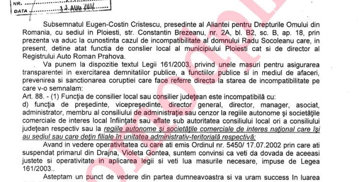 A.D.O.R cere public demisia lui Radu Socoleanu din functia de director al R.A.R.