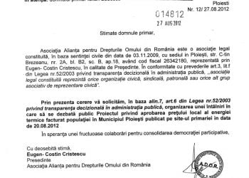 A.D.O.R. solicita primarului Badescu sa organizeze dezbatere publica pentru modificarea pretului la gigacalorie