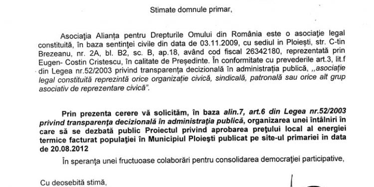 A.D.O.R. solicita primarului Badescu sa organizeze dezbatere publica pentru modificarea pretului la gigacalorie
