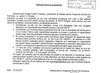 A.D.O.R. contesta concursul organizat de RATP pentru functia de director. Cererea a fost depusa astazi