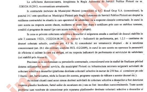 Domn’ primar aveti toate argumentele sa reziliati contractul cu Rosal. Cand o faceti?