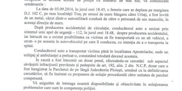 Cazul femeii ucise la Sangeru// S-a intocmit dosar penal pentru ucidere din culpa
