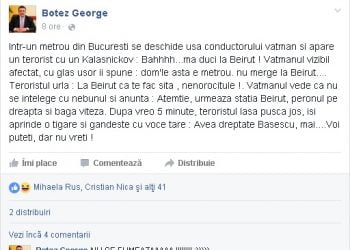 Gafe macabre// La cateva ore de la atentatele de la Bruxelles, consilierul  local George Botez posta bancuri cu teroristi pe Facebook