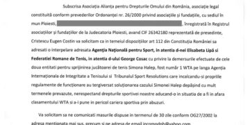 Dreptate pentru Simona Halep// ADOR a depus petitii catre parlamentarii de Prahova si toti europarlamentarii pentru a solicita judecarea corecta si rapida a campioanei noastre