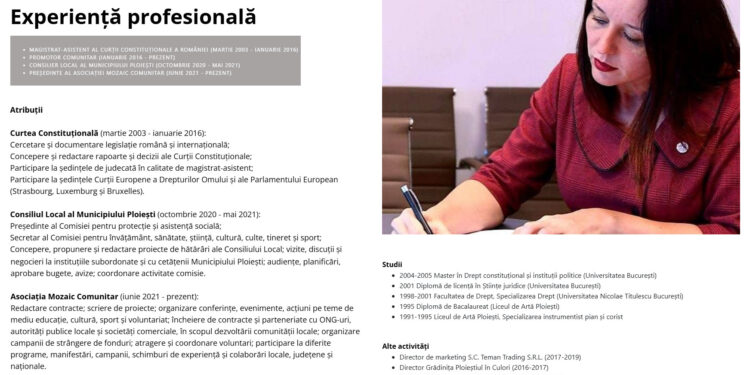 Pamflet: Cristina Cochinescu: Drumul de la Liceul de Artă la Curtea Constituțională – Povestea unui CV plin de surprize