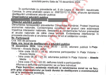 BUCUREȘTI// Protest pe 15.12.2024 împotriva deciziei CCR. Cetățenii ies în stradă pentru apărarea democrației, dar poate fi și o provocare pentru a institui starea de urgență