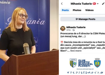 Mihaela Tudorie își explică demisia de la CSM Ploiești: „Clubul este un loc unde s-au plătit și se plătesc polițe”