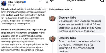 Consilierul Gheorghe Sîrbu și președintele CJ Prahova, Virgiliu Nanu se dezic de primarul Polițeanu, după ce acesta a produs criza gunoaielor și a făcut afirmații nefondate legate de contractul de delegare pe care l-a semnat