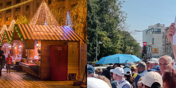 Târgurile de Crăciun – interzise ieri, permise azi. Austeritate pe persoană fizică, sărbătoare pe bani publici în timp ce protestele au început