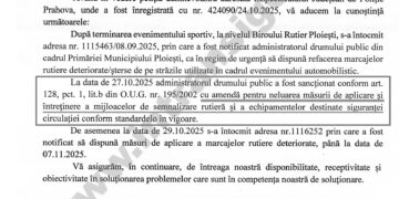 După două sesizări, Poliția a sancționat Primăria Ploiești pentru trecerile de pietoni distruse la finala de drift. ADOR anunță acțiune în instanță pentru recuperarea banilor de la cei vinovați