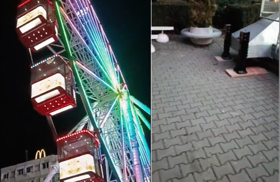 Roata panoramică din Ploiești este montată pe scânduri, pavele și improvizații. Cine răspunde dacă cedează și pune în pericol viața ploieștenilor?