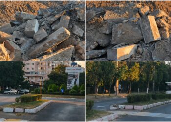 STRĂPUNGEREA DE FACEBOOK: Polițeanu vinde „progrese”, iar pe șantier bordurile bune ajung printre moloz. Cine controlează investiția?