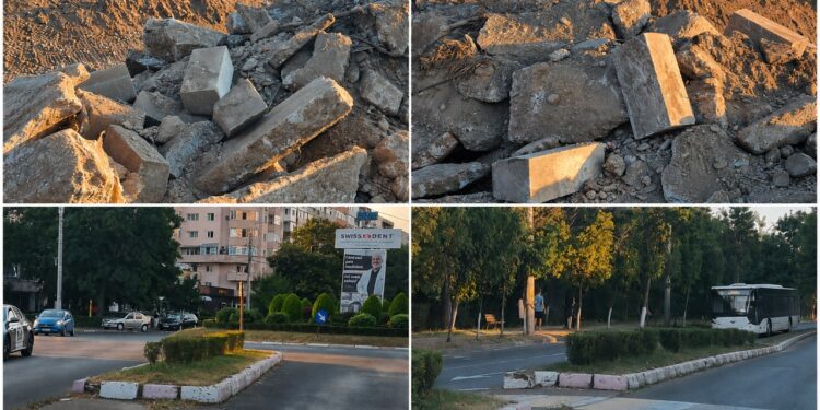 STRĂPUNGEREA DE FACEBOOK: Polițeanu vinde „progrese”, iar pe șantier bordurile bune ajung printre moloz. Cine controlează investiția?